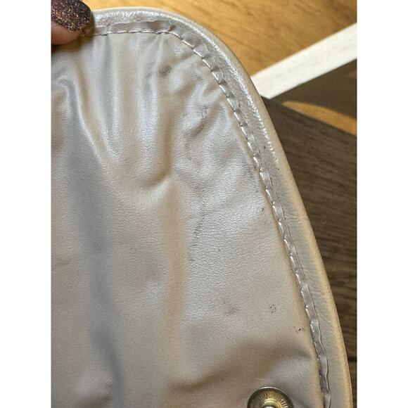 Wallet Coupon Holder Women Beige Floral Design Single Fold Two Pouch Snap Close - Picture 3 of 6